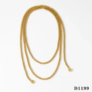 Collar Liso en Acero Inoxidable 304 con Chapado de Oro 16K