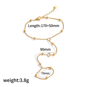 Pulsera de Corazón en Acero Inoxidable con Chapado de Oro 18K