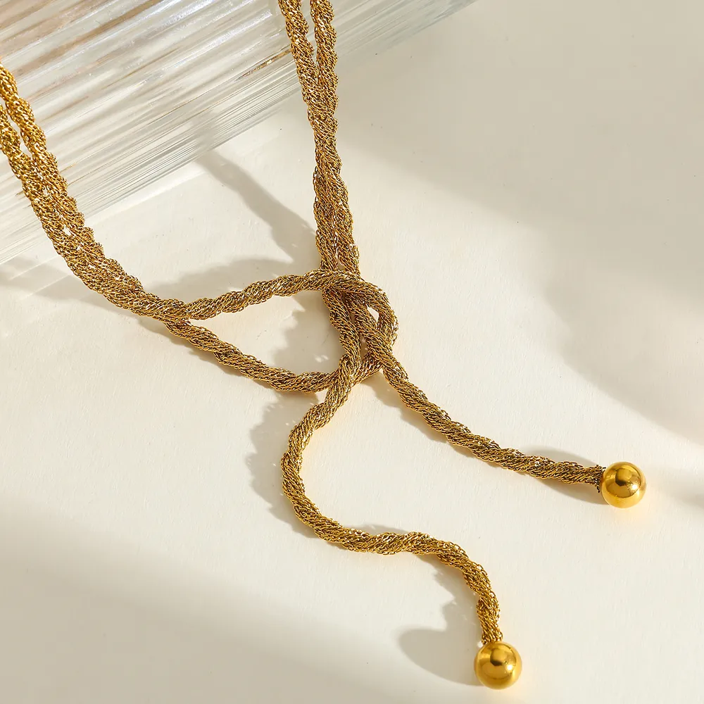 Collar Liso en Acero Inoxidable 304 con Chapado de Oro 16K